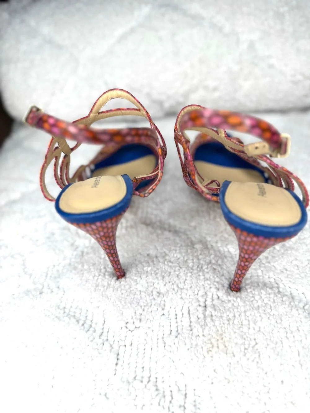 Alexandre Birman Multicolor Snake Print Strappy Stiletto Sandals 37.5